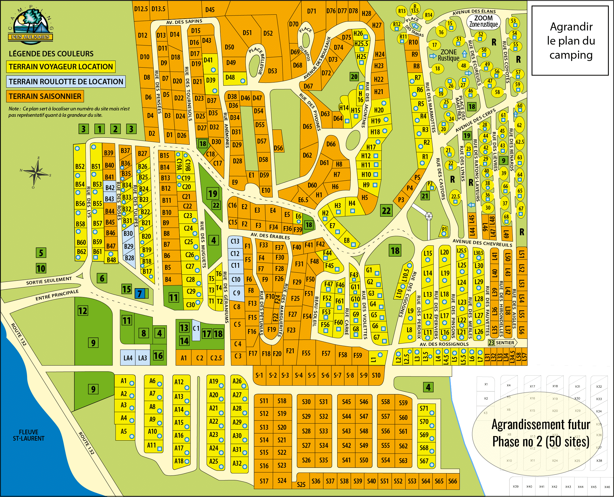 Camping des Aulnaies - Plan du camping